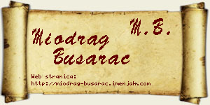 Miodrag Busarac vizit kartica
